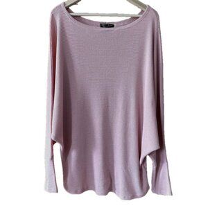 Streetwear Society Dolman Sleeves Long Sleeve Top Peach Pink Knit - Large